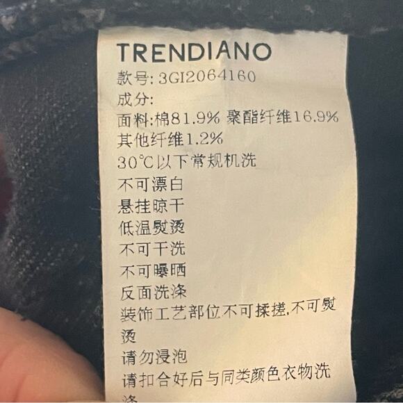 Trendiano Distressed Skinny Black Jeans, Back Leg Zippers, Grunge, Goth, S - Picture 9 of 10